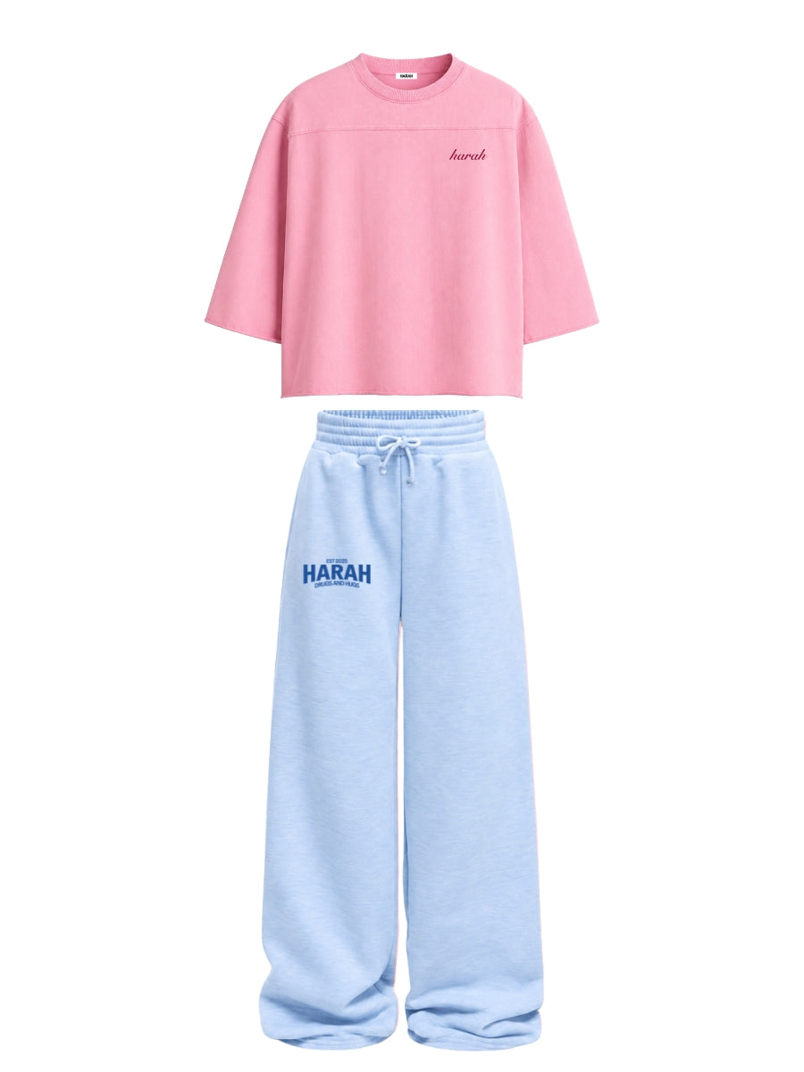Harah Pink Blue Co-ord