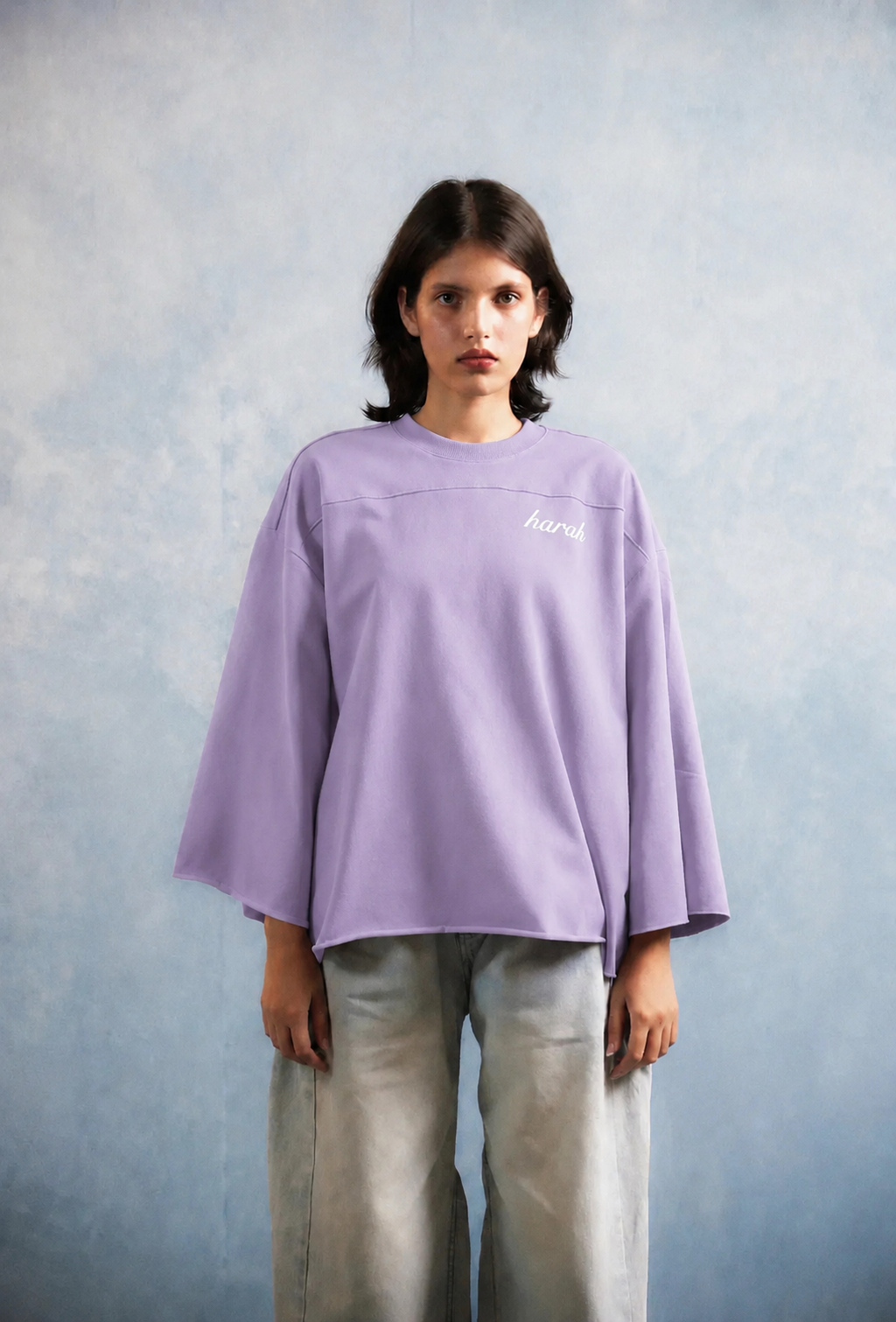 Harah Boxy Rugged Tshirt-Lavender