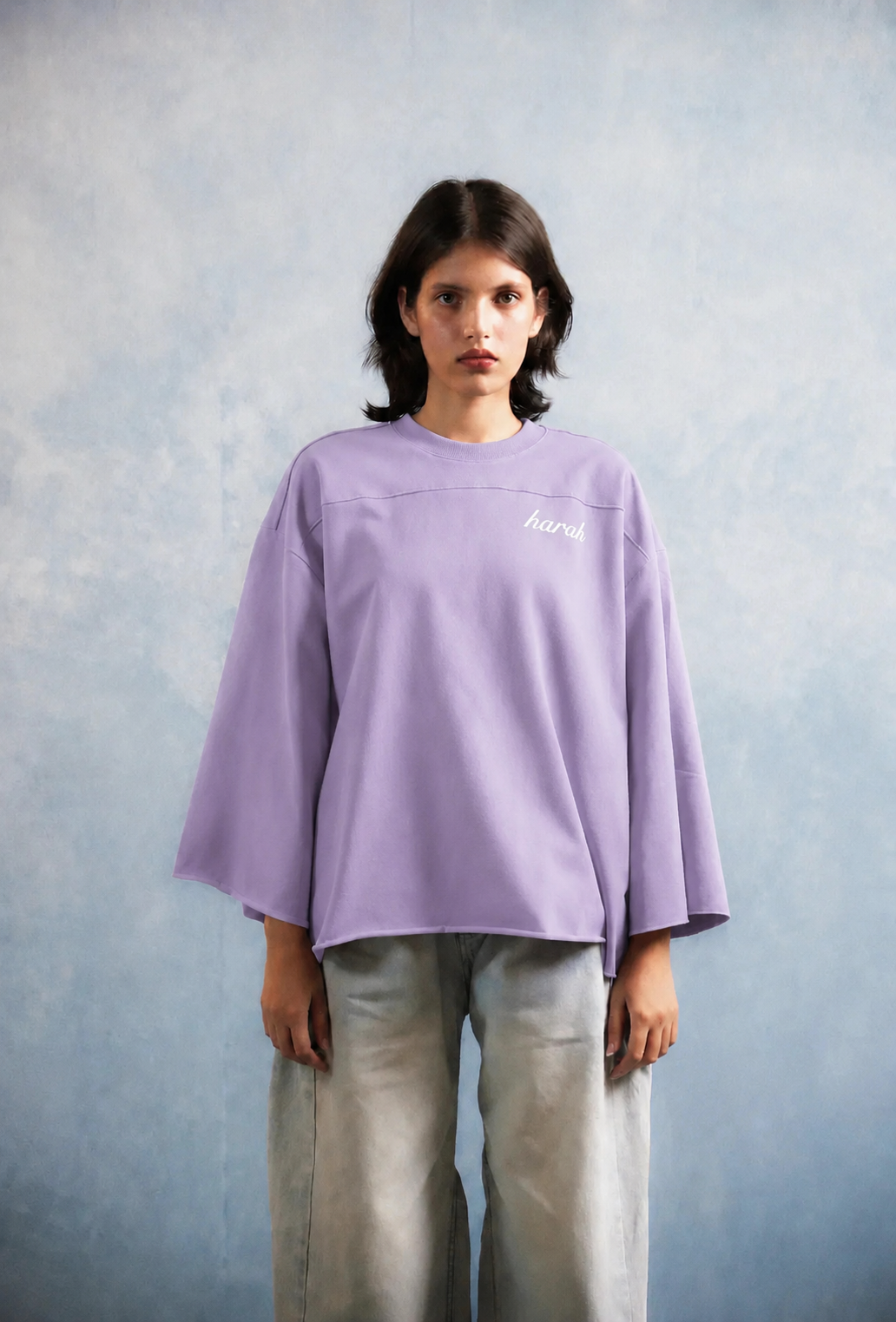 Harah Boxy Rugged Tshirt-Lavender
