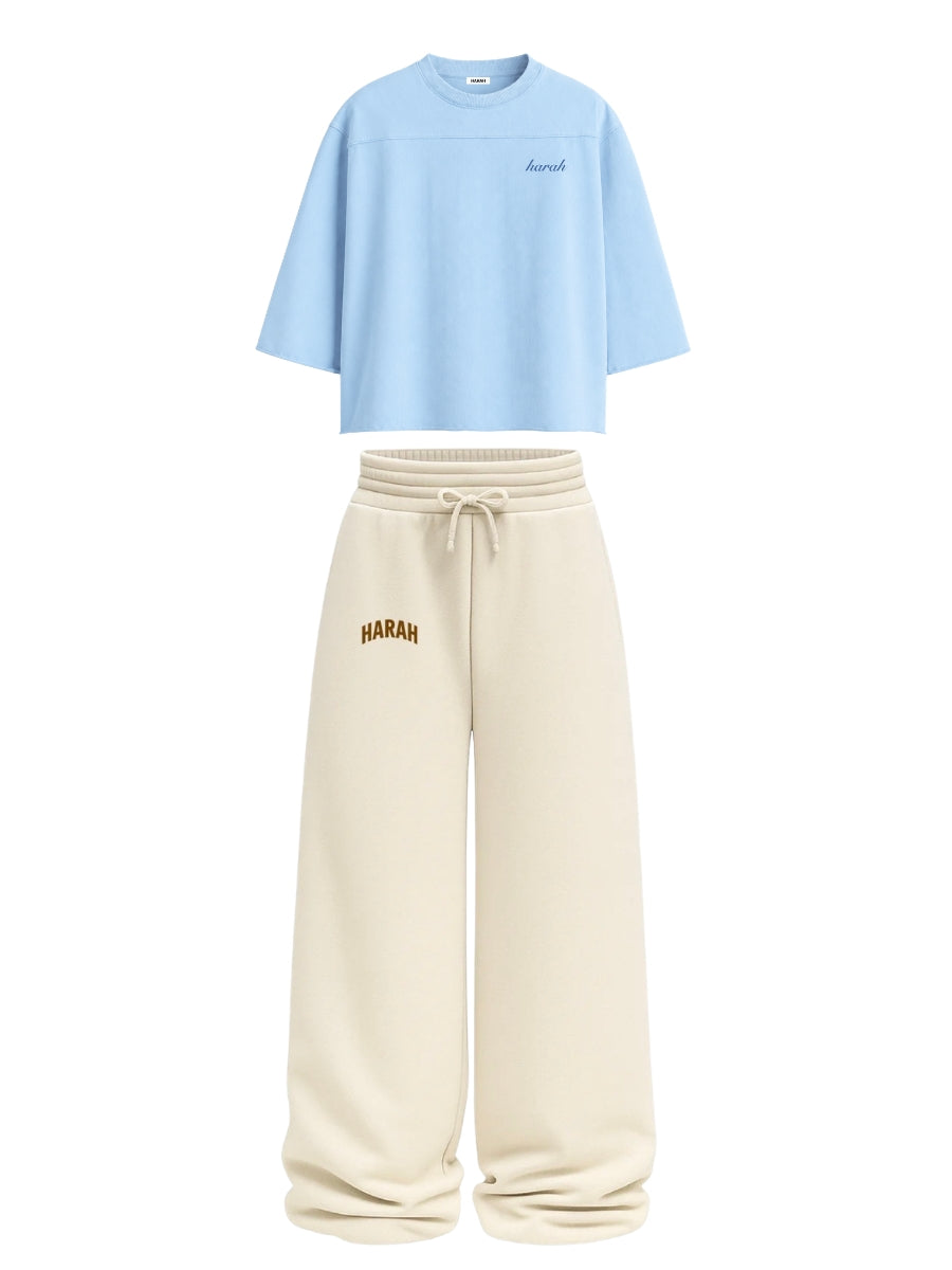 Harah Blue Beige Co-ord