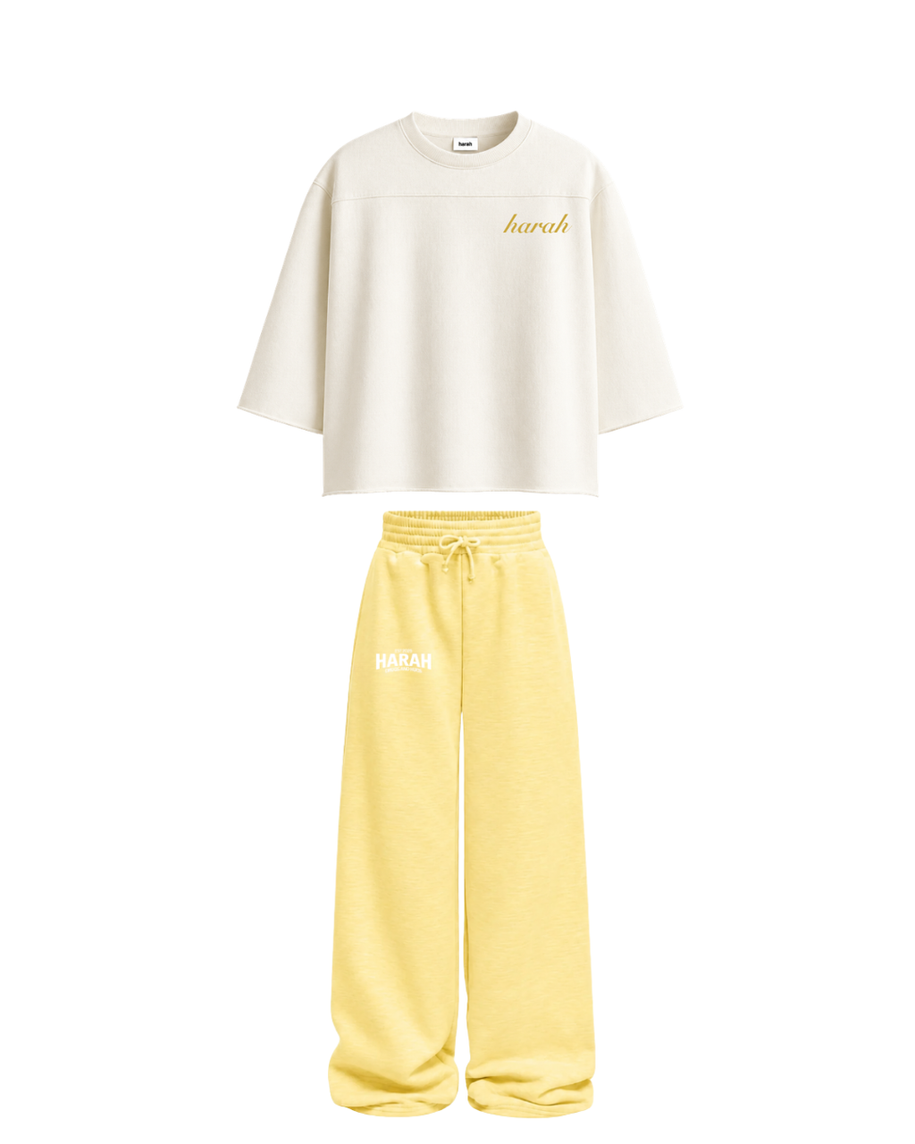 Harah Beige Yellow Co-ord