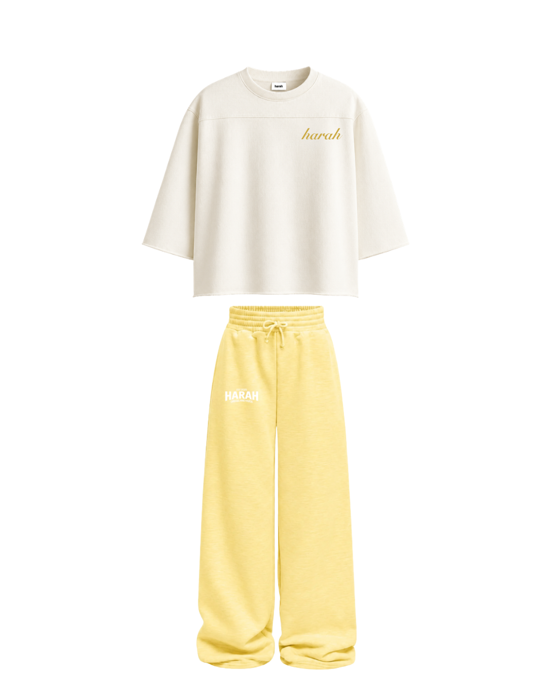 Harah Beige Yellow Co-ord