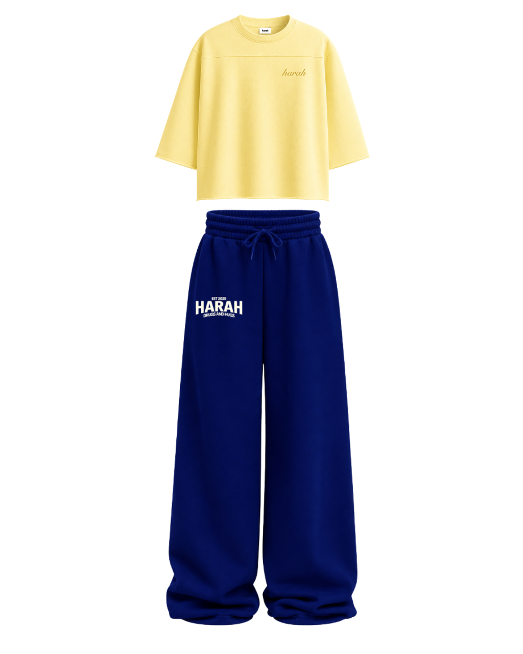 Harah Yellow Royal Blue Co-ord
