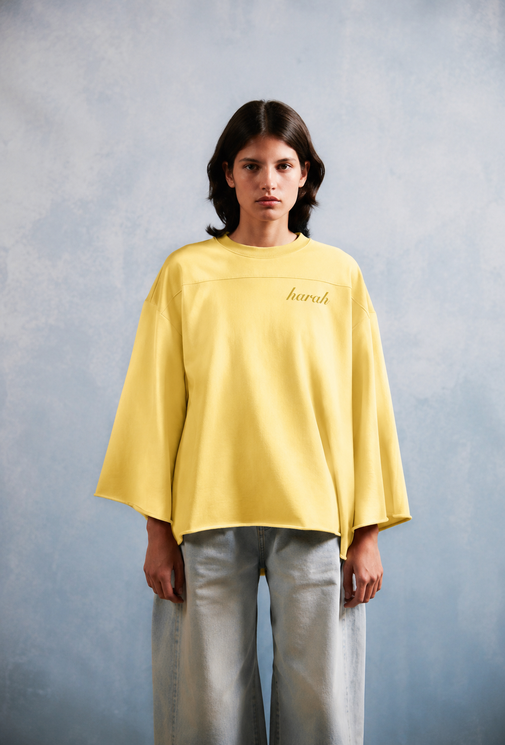 Harah Boxy Rugged Tshirt-Yellow