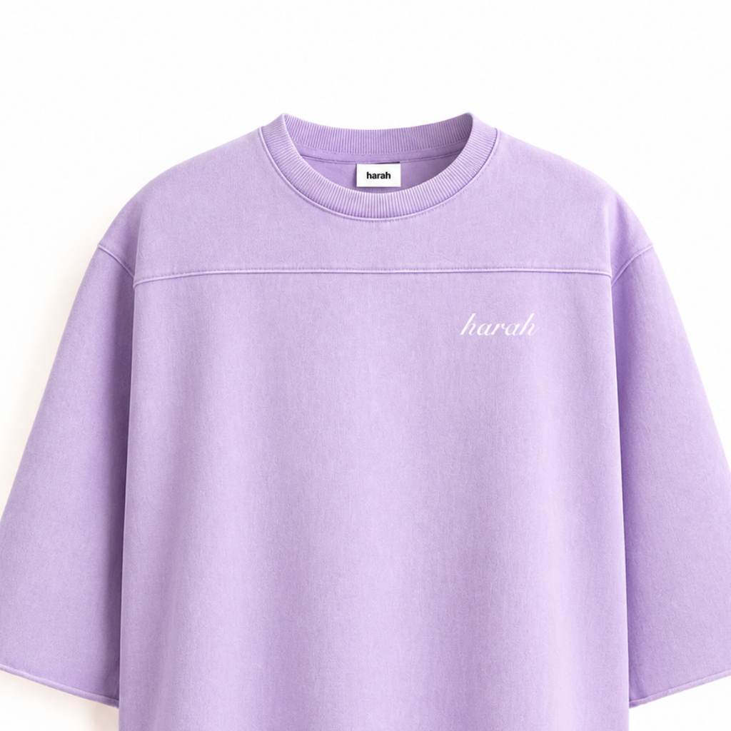 Harah Boxy Rugged Tshirt-Lavender