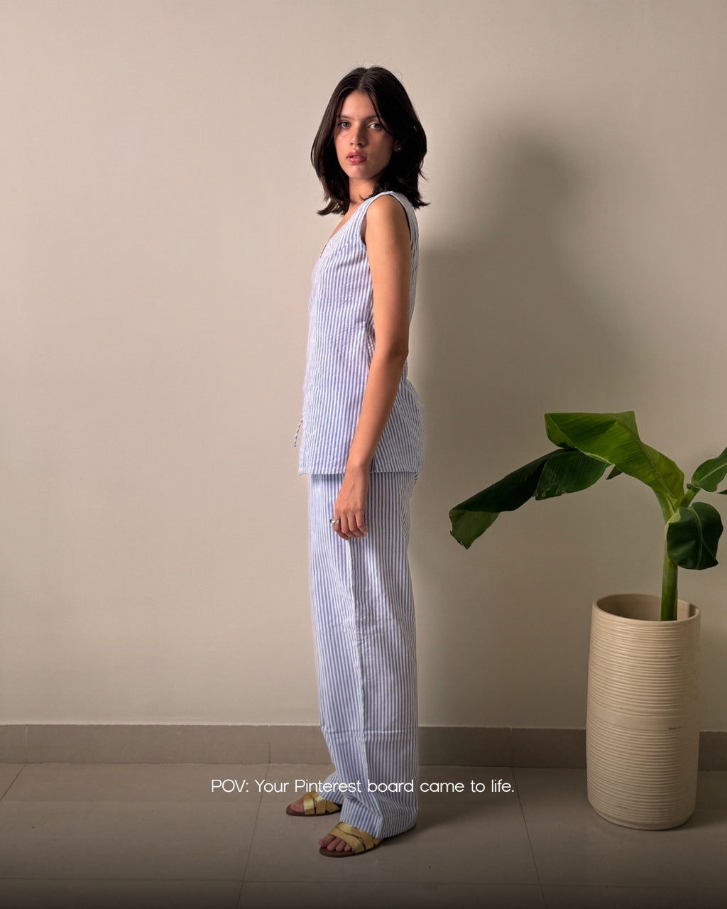 Azure Wrap Linen Co-Ord