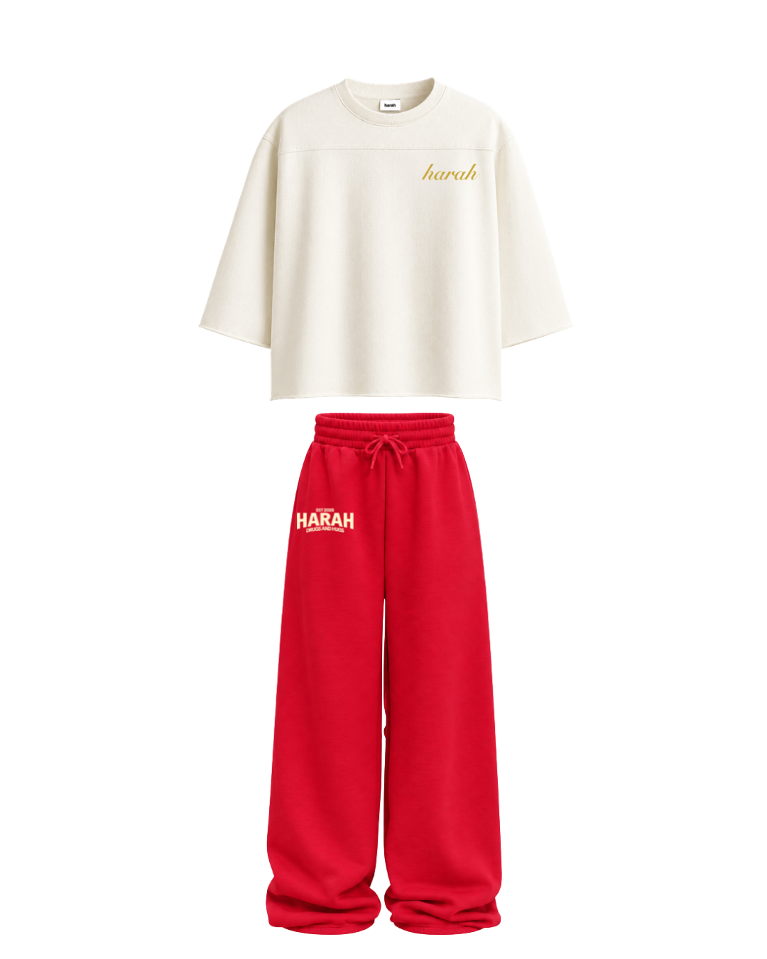 Harah Beige Red Co-ord