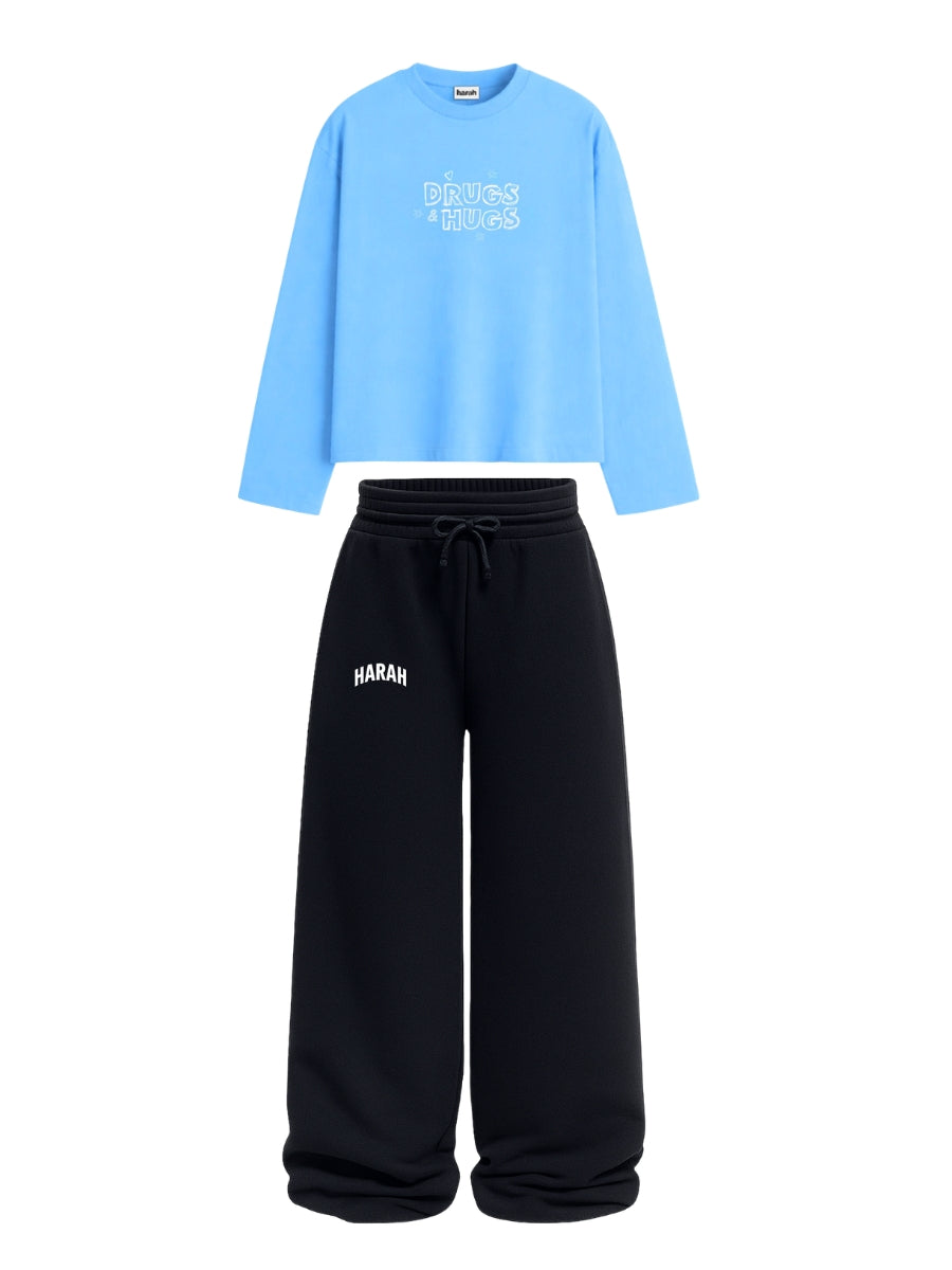 Harah Blue Black Co-ord