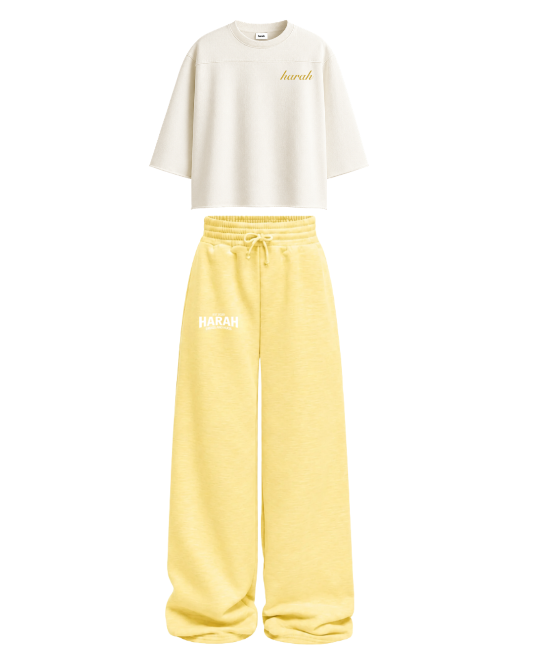 Harah Beige Yellow Co-ord