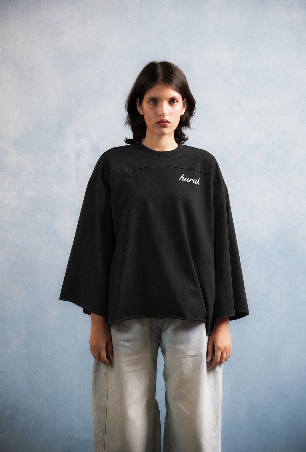 Harah Boxy Rugged Tshirt-Black