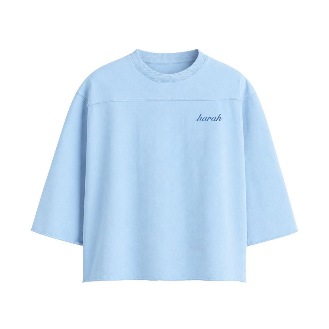 Harah Boxy Rugged Tshirt-Sky Blue