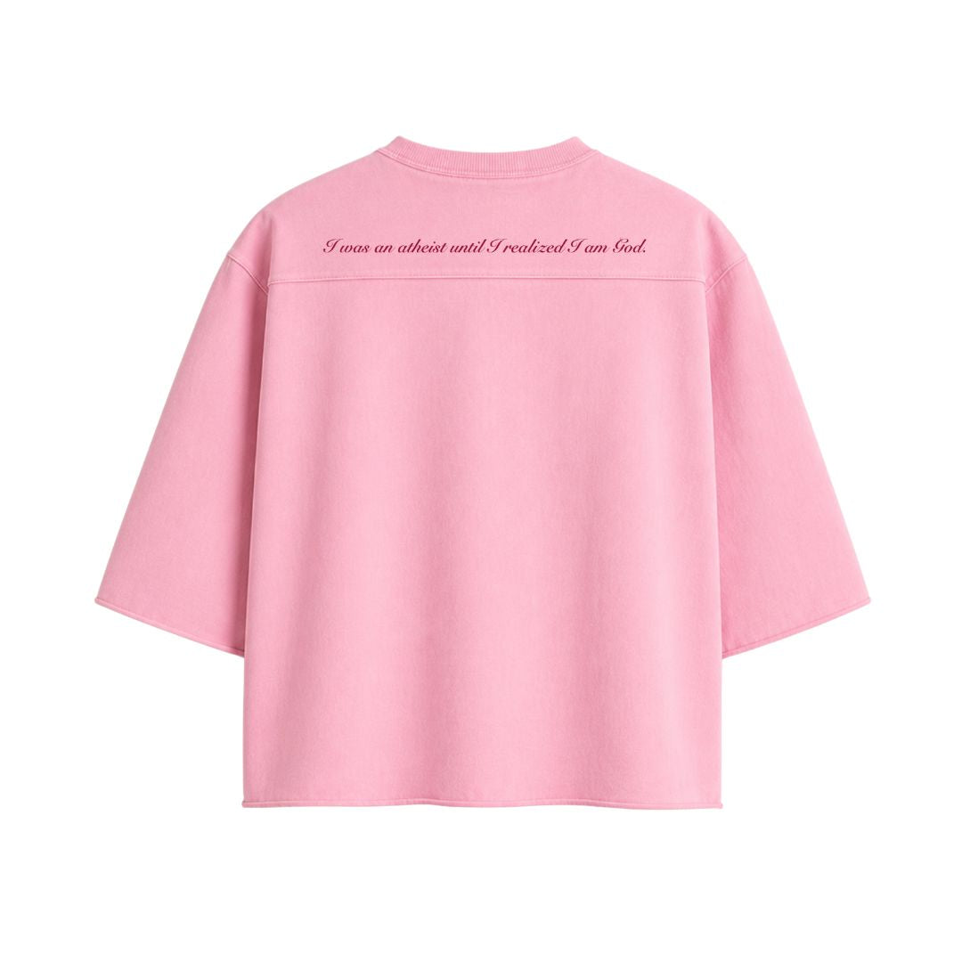 Harah Boxy Rugged Tshirt-Pink