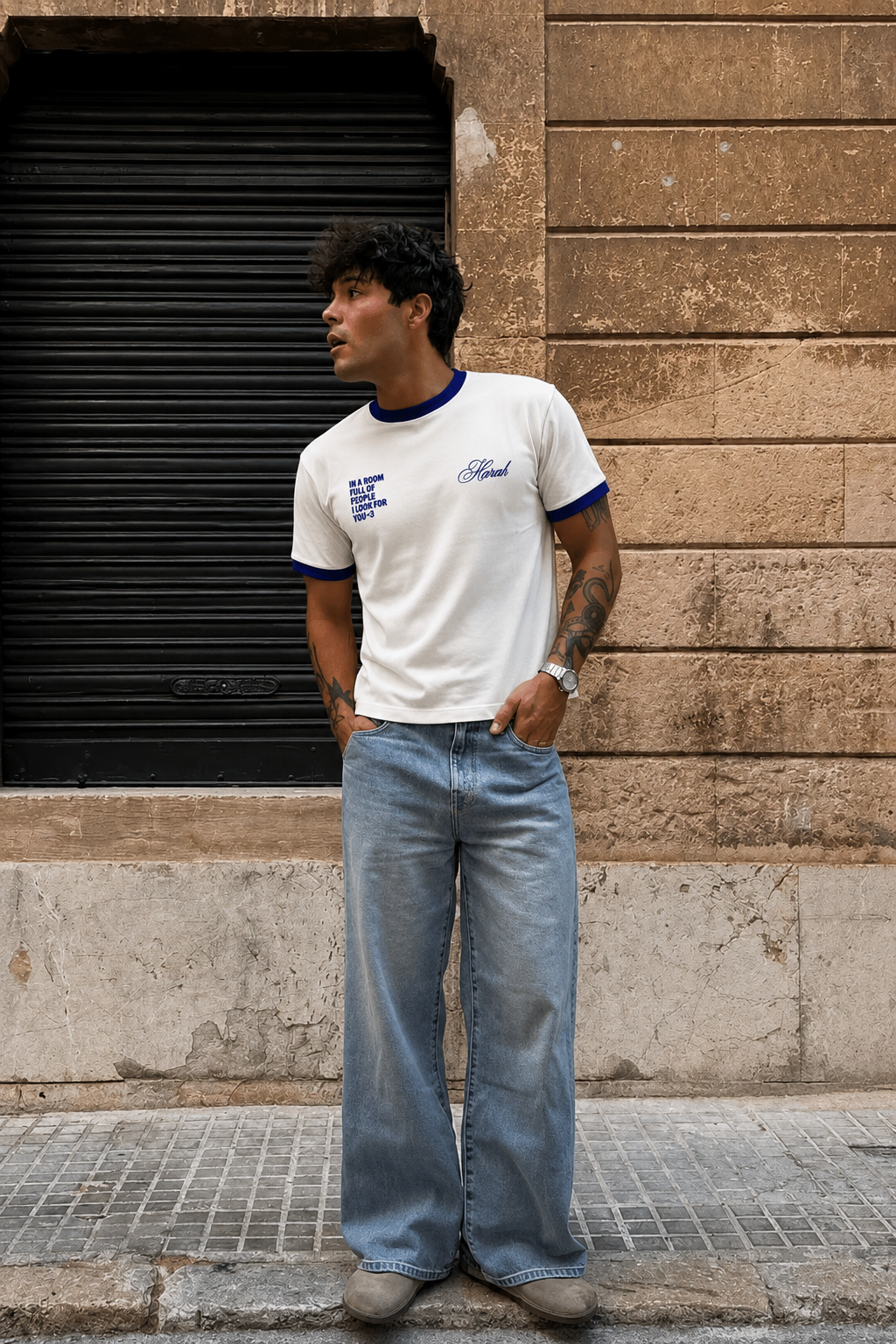Look for you Ringer Tee Cropped