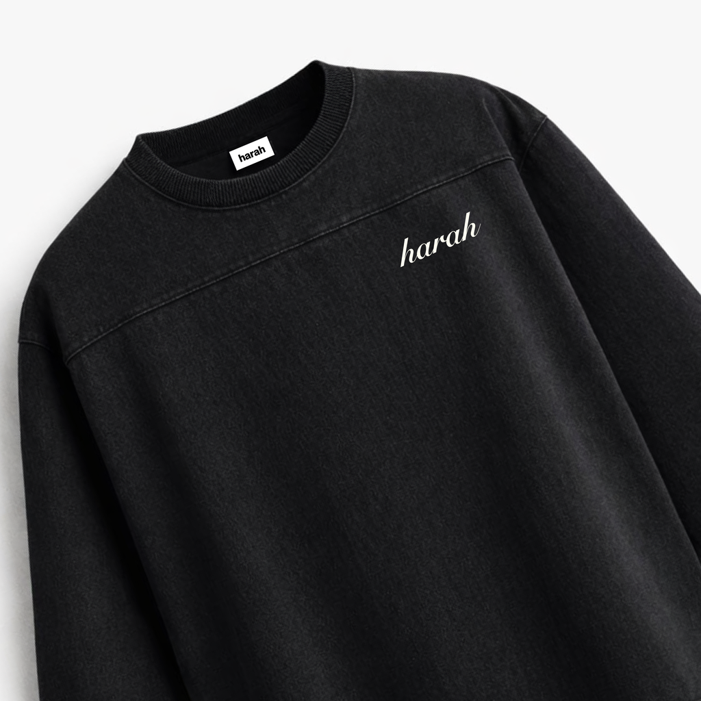 Harah Boxy Rugged Tshirt-Black