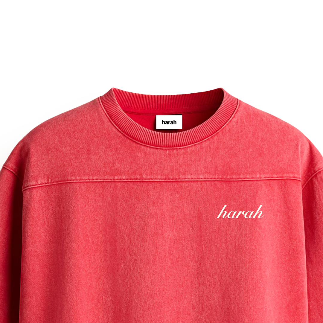 OVERSIZED BOXY RUGGED TSHIRT-RED