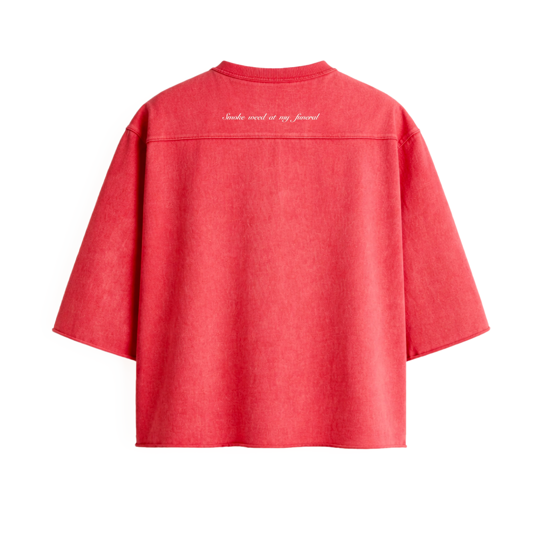OVERSIZED BOXY RUGGED TSHIRT-RED