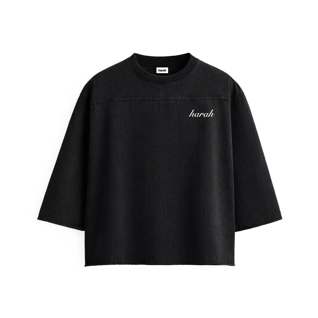 OVERSIZED BOXY RUGGED TSHIRT-BLACK