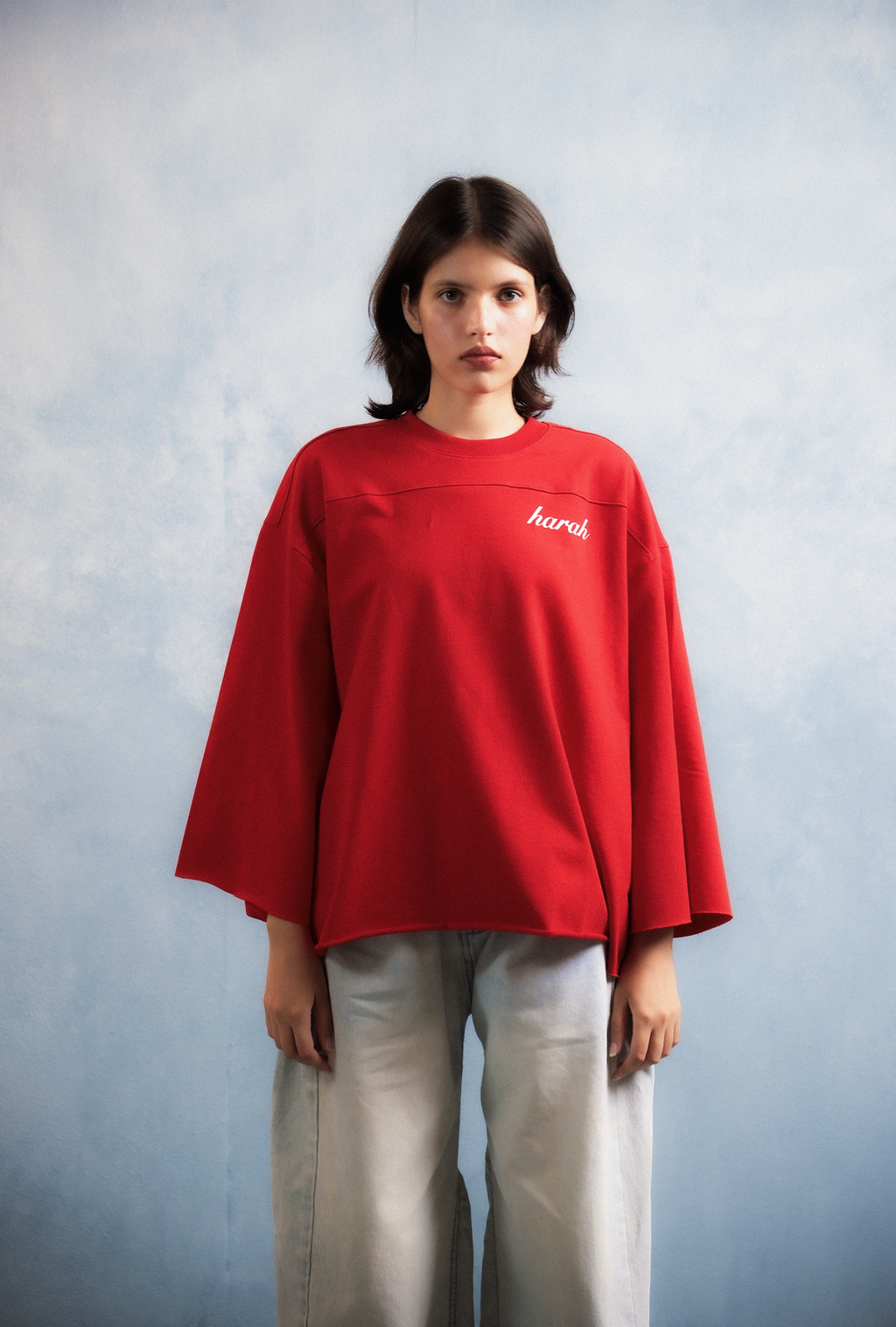 Harah Boxy Rugged Tshirt-Red