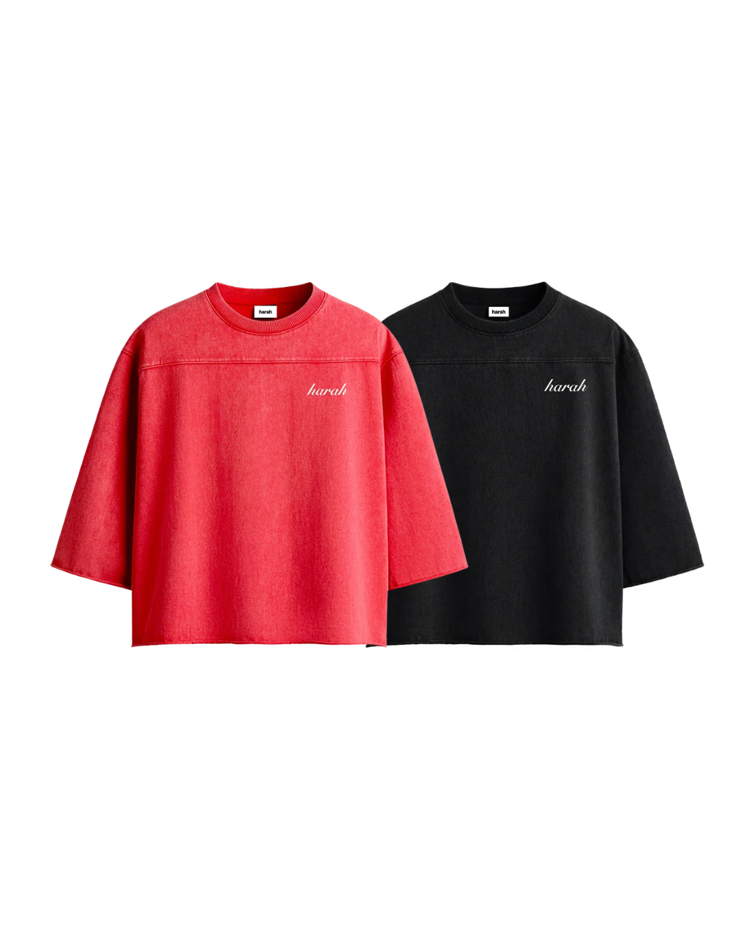 Harah Boxy Rugged Tee Red & Black