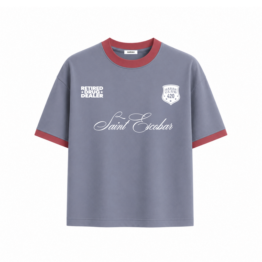 Harah Grey Ringer Tee Cropped