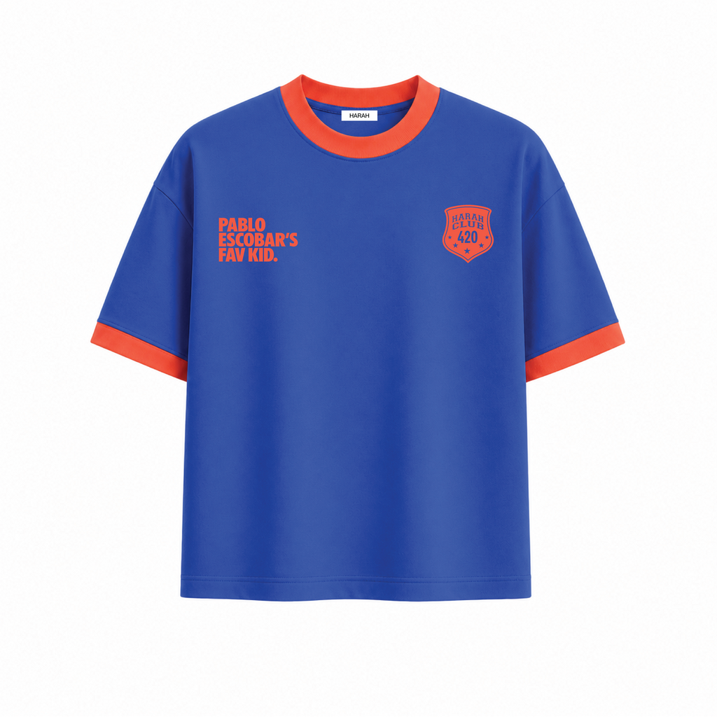 Harah Blue Ringer Tee Cropped