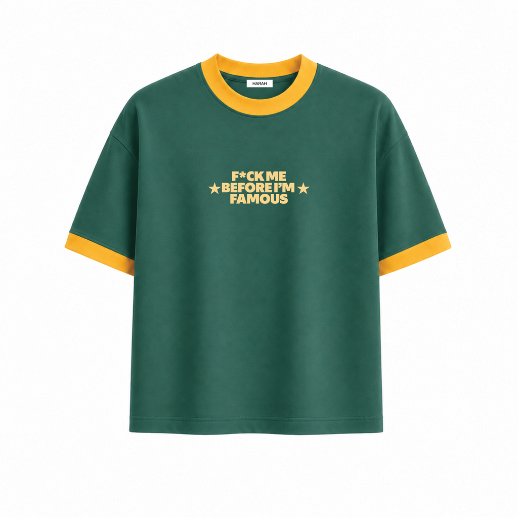 Harah Dark Green Ringer Tee Cropped