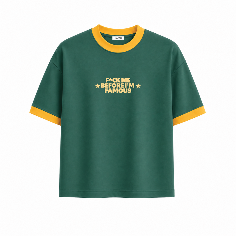 Harah Dark Green Ringer Tee Cropped