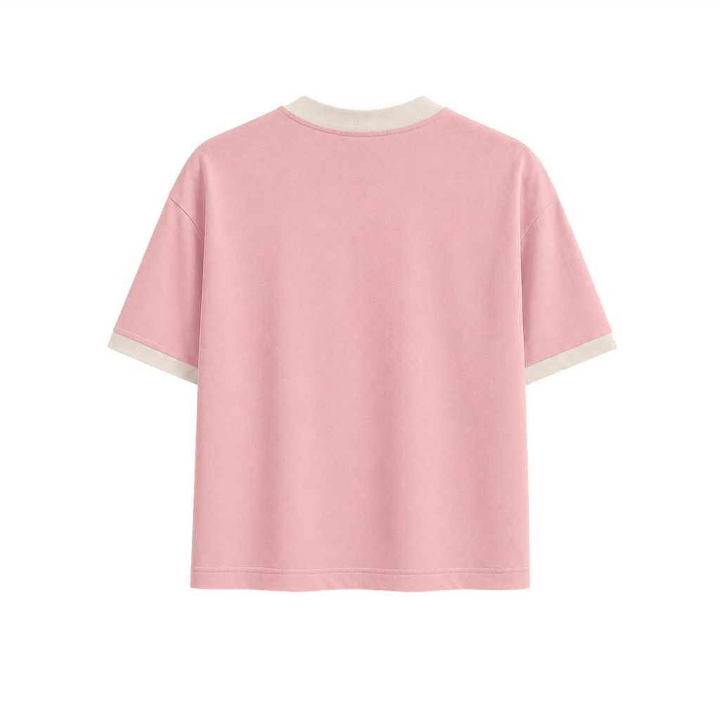 Harah Peach Ringer Tee Cropped